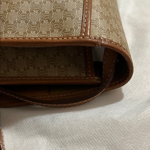 Celine Tan and Brown Monogram Messenger Bag - Picture 4 of 14